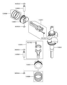 Fx1000v-As00 Piston Crankshaft Diagram and Parts List for M72-KW 53AI8CTZ750-37HP-OHV Cub Cadet Lawn Tractor